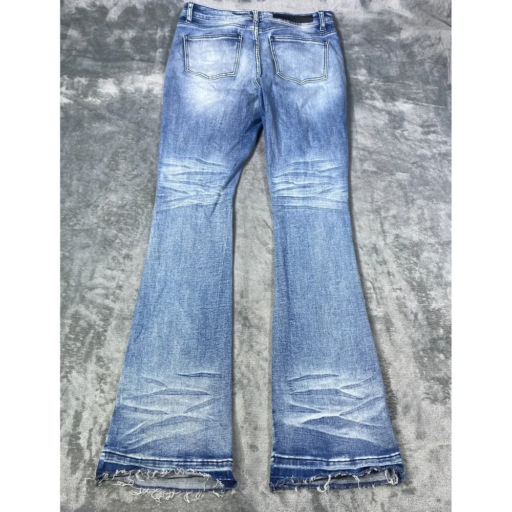 Rockstar Original Jeans Flare Denim Womens XL Distressed Bootcut 32x34 Raw Hem